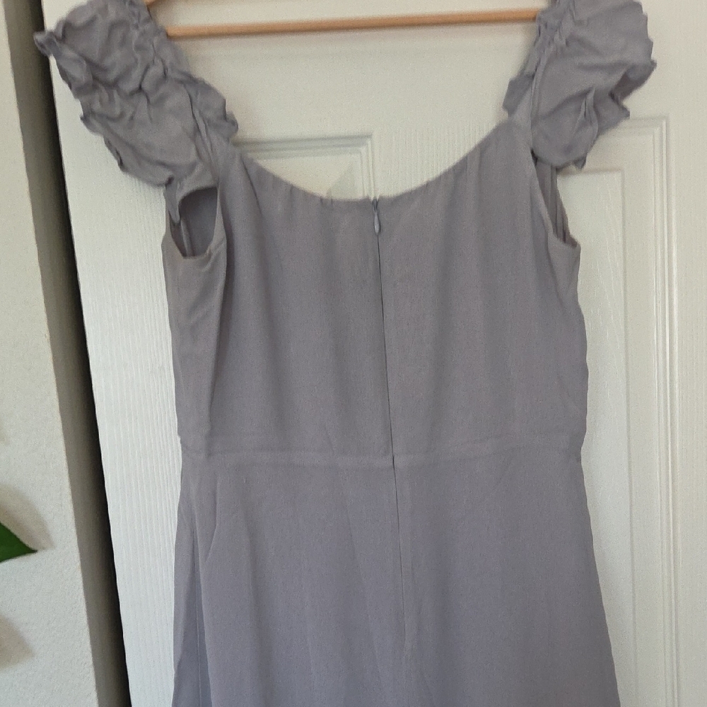 Reformation Lavender Gray Maxi Dress with Ruffled Straps - Picture 9 of 9